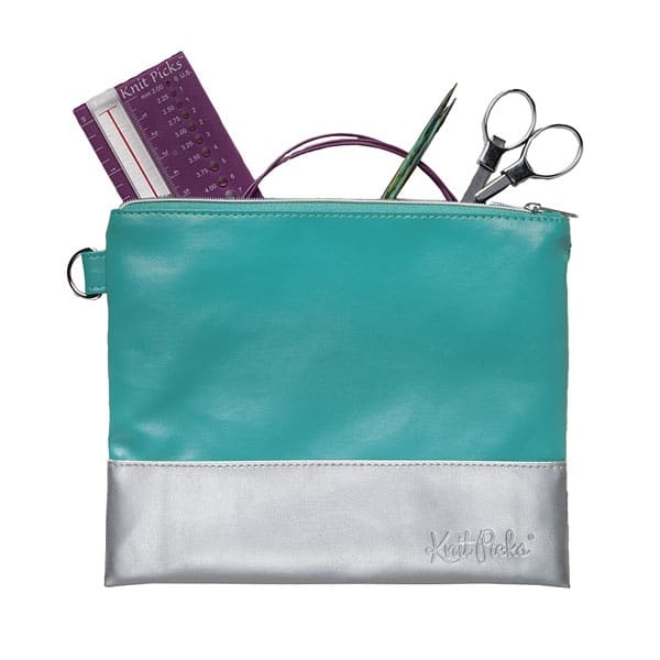 Zippered Pouch Teal/Silver 1