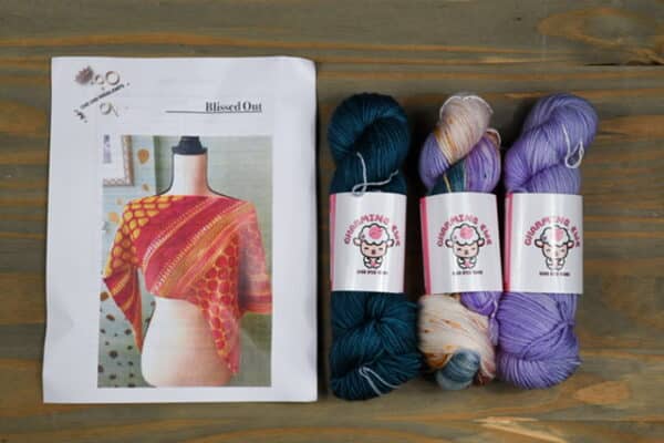 Blissed Out Shawl Kit Turquoise/Variegated/Purple 1