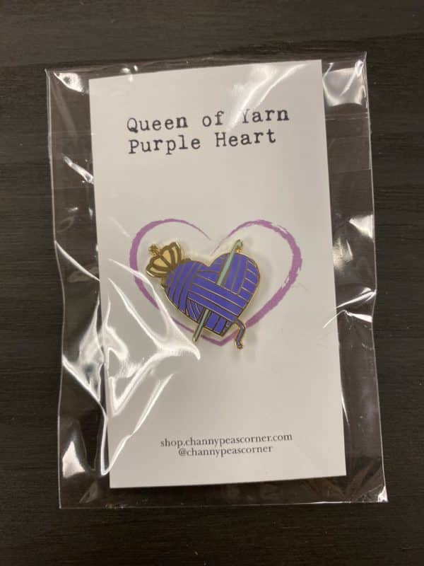 Purple Heart Crochet Pin 1