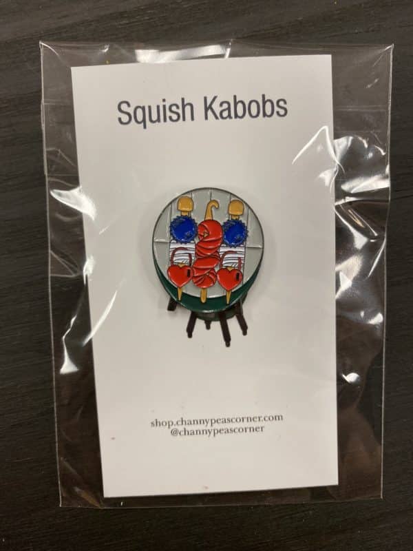 Squish Kabobs Enamel Pin 1