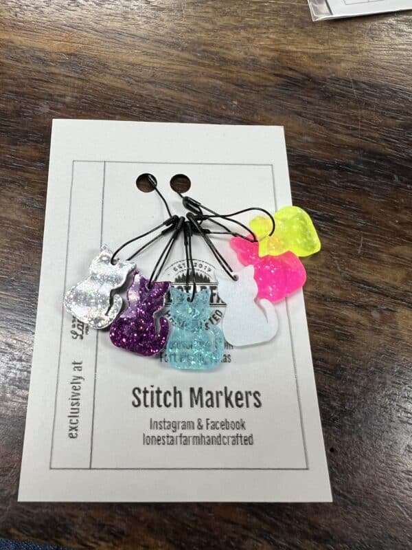 Black Light Reactive Stitch Markers Cats 1